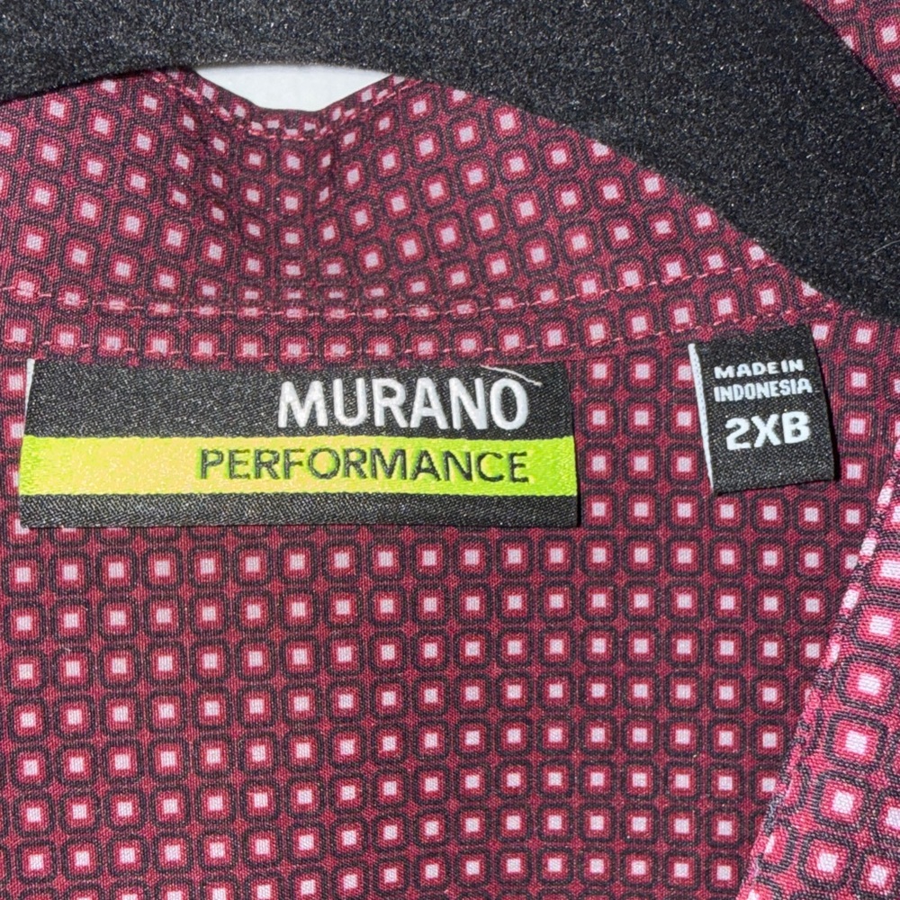 Murano Men's Dark Red Checkered Button-Down Shirt (Big Man) - Picture 3 of 6
